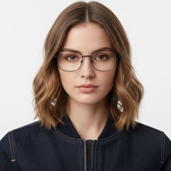 Gafas rectangulares de titanio negro #BS1913-0105