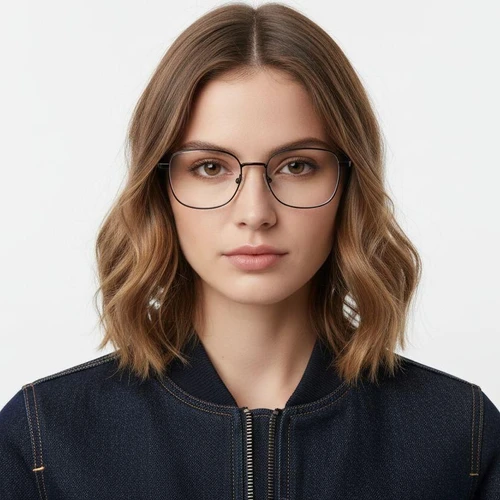 Rectangular Black Titanium Glasses #BS1913-0105