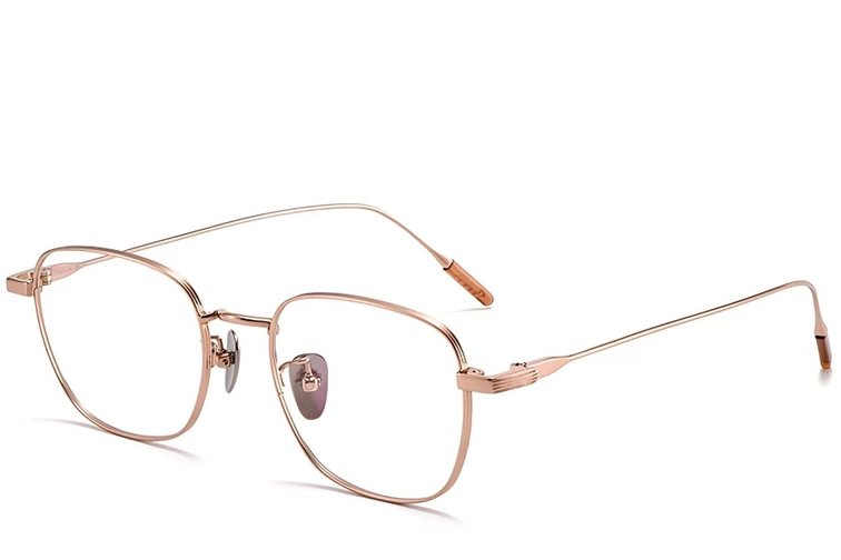 Rectangular Pink Titanium Glasses #BS1913-0106