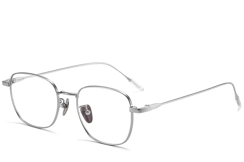 Rectangular Silver Titanium Glasses #BS1913-0107