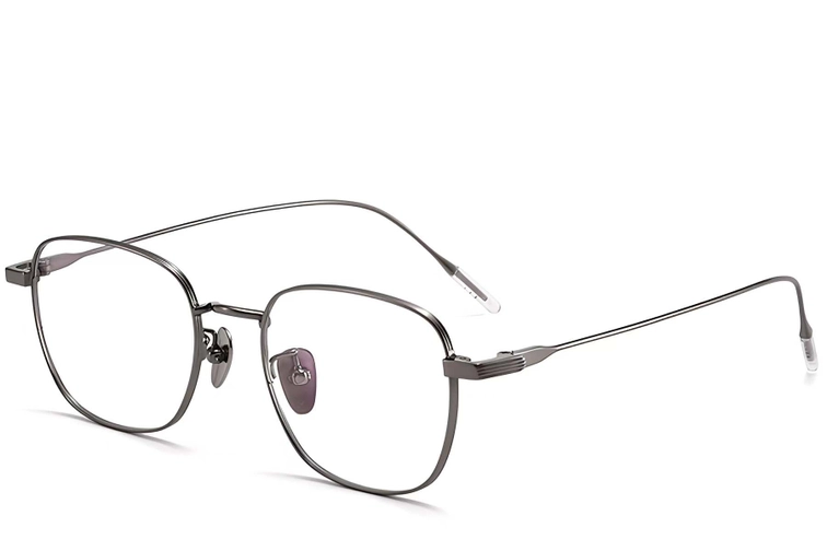 Gafas rectangulares de titanio gris #BS1913-0108