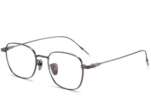 Lunettes rectangulaires en titane gris #BS1913-0108