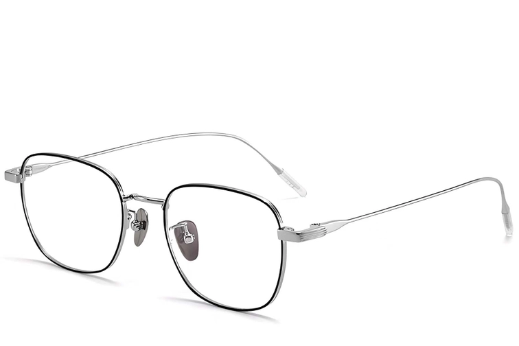Rectangular Black Titanium Glasses #BS1913-0109