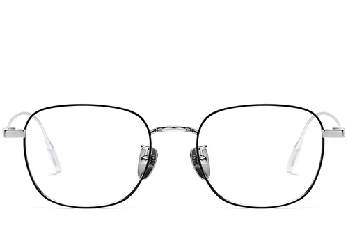 Lunettes rectangulaires en titane noir #BS1913-0109