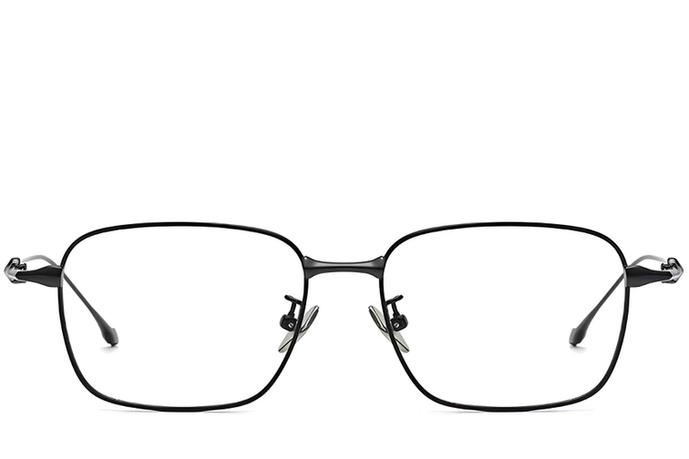 Rectangular Black Titanium Glasses #BS1913-0112
