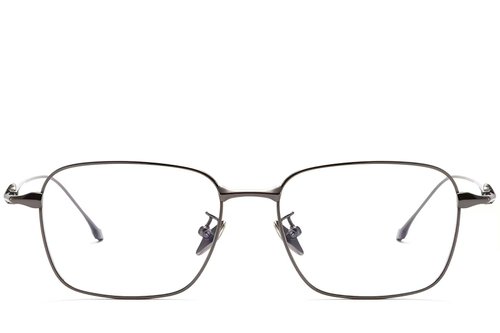 Lunettes rectangulaires en titane gris #BS1913-0113