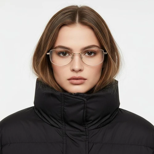 Oval Golden Titanium Glasses #BS1913-0115