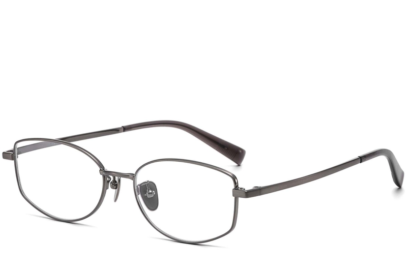 Oval Grey Titanium Glasses #BS1913-0116