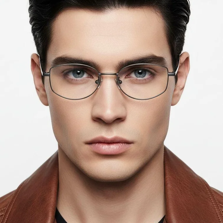 Oval Grey Titanium Glasses #BS1913-0116
