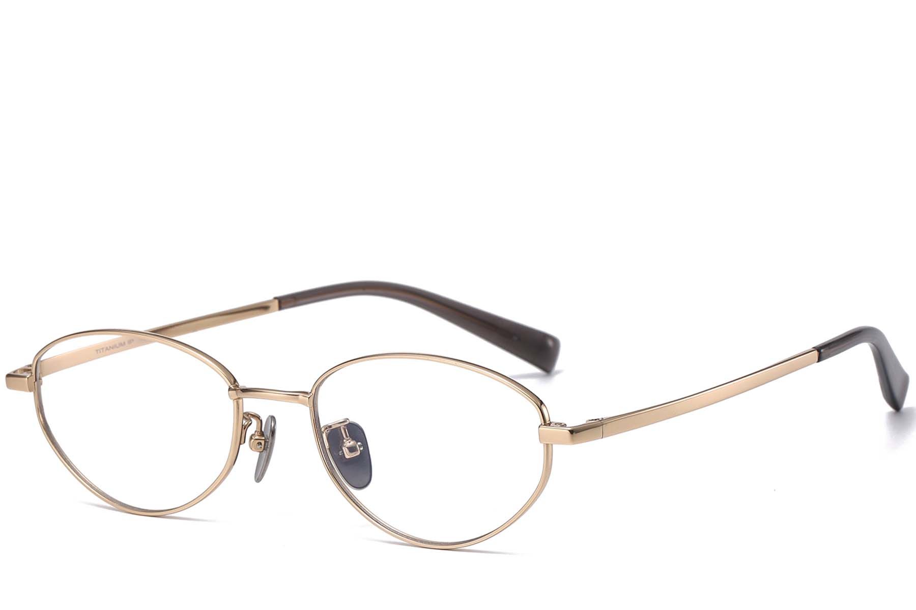 Oval Golden Titanium Glasses #BS1913-0119