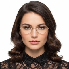 Oval Golden Titanium Glasses #BS1913-0119