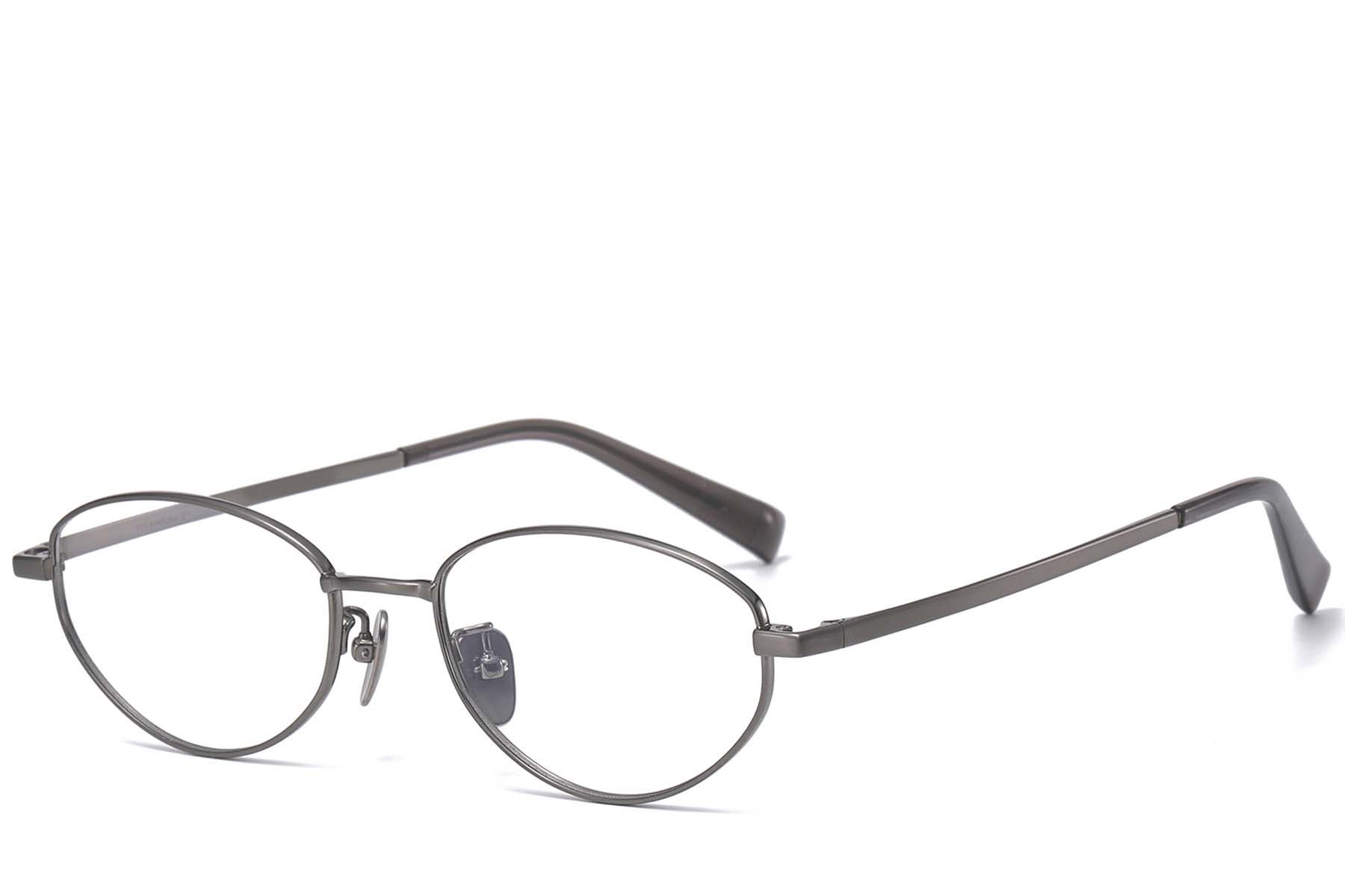 Oval Grey Titanium Glasses #BS1913-0120