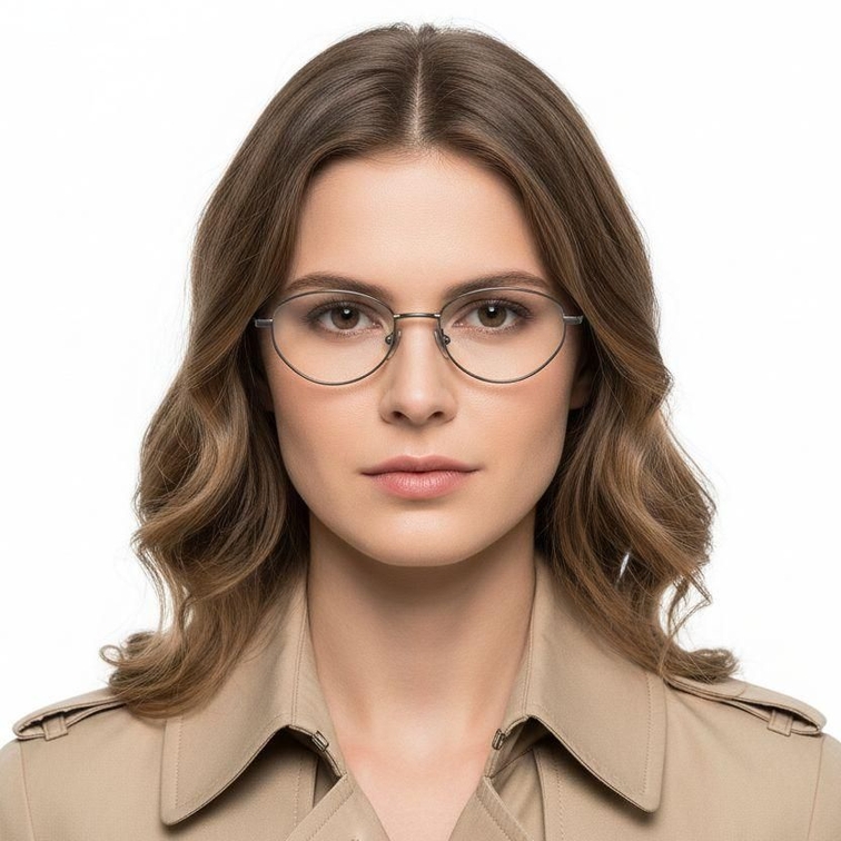 Ovale graue Titanbrille #BS1913-0120