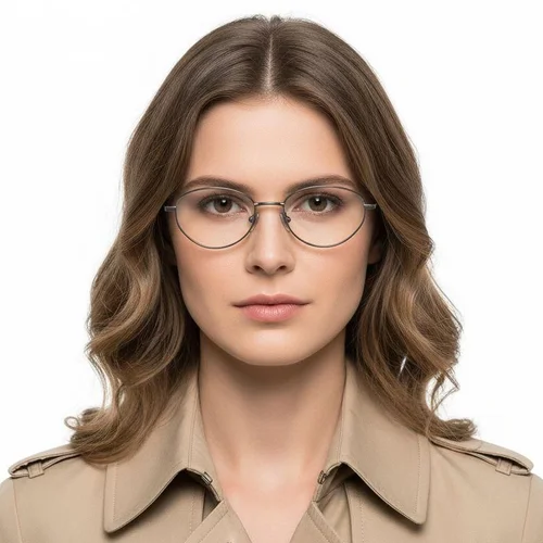 Lunettes ovales en titane gris #BS1913-0120