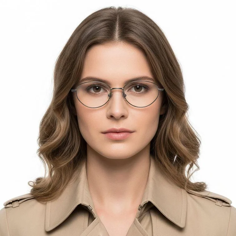 Oval Grey Titanium Glasses #BS1913-0120