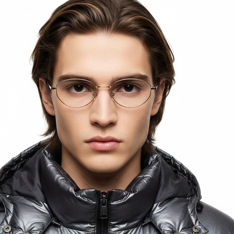 Oval Pink Titanium Glasses #BS1913-0121
