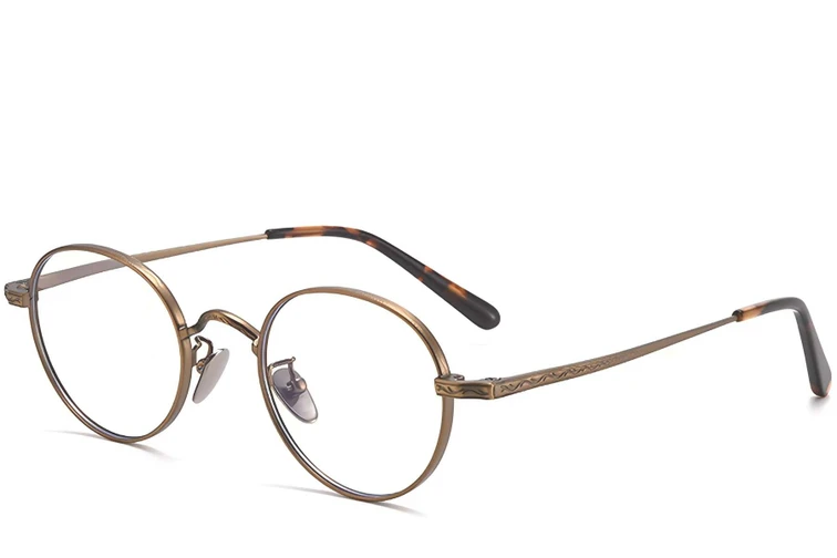 Gafas ovaladas de cobre y titanio #BS1913-0122