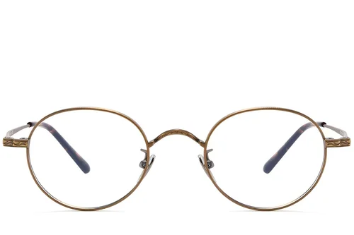 Lunettes ovales en cuivre et titane #BS1913-0122