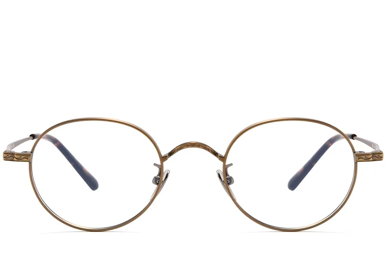 Gafas ovaladas de cobre y titanio #BS1913-0122