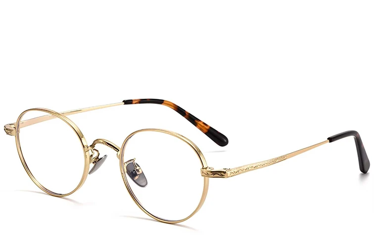 Oval Golden Titanium Glasses #BS1913-0124