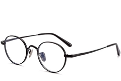 Oval Black Titanium Glasses #BS1913-0125