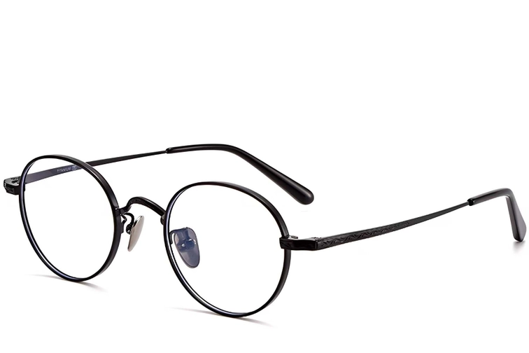 Oval Black Titanium Glasses #BS1913-0125