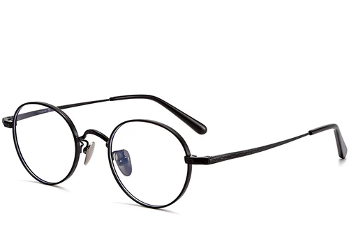Oval Black Titanium Glasses #BS1913-0125