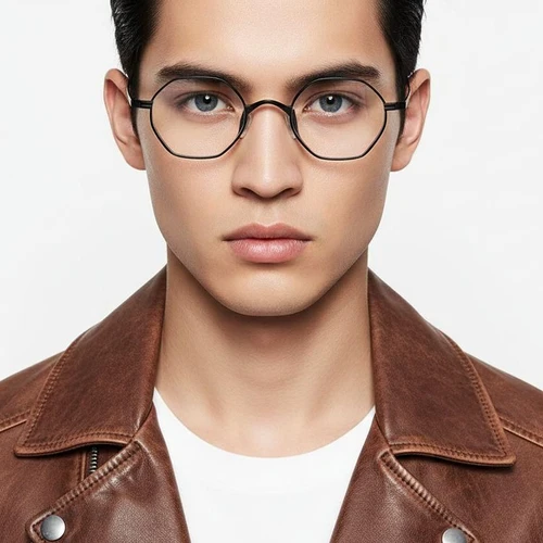 Geometric Black Titanium Glasses #BS1913-0126