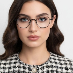 Gafas geométricas de titanio negro #BS1913-0126