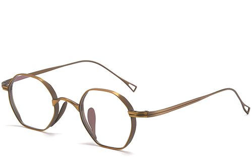 Lunettes géométriques en cuivre et titane #BS1913-0128