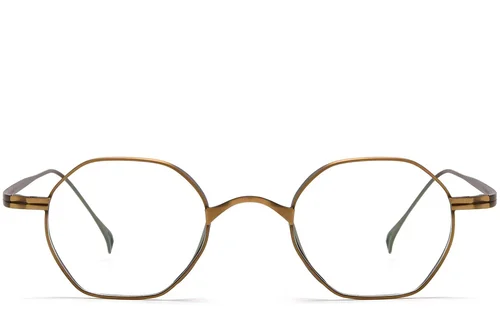Lunettes géométriques en cuivre et titane #BS1913-0128