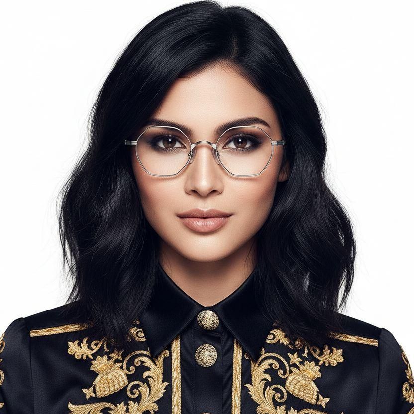 Geometric Silver Titanium Glasses #BS1913-0129