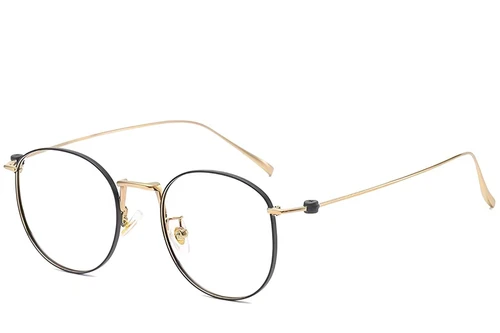 Lunettes ovales en titane noir #BS1913-0130