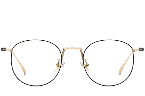 Lunettes ovales en titane noir #BS1913-0130