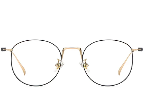 Lunettes ovales en titane noir #BS1913-0130