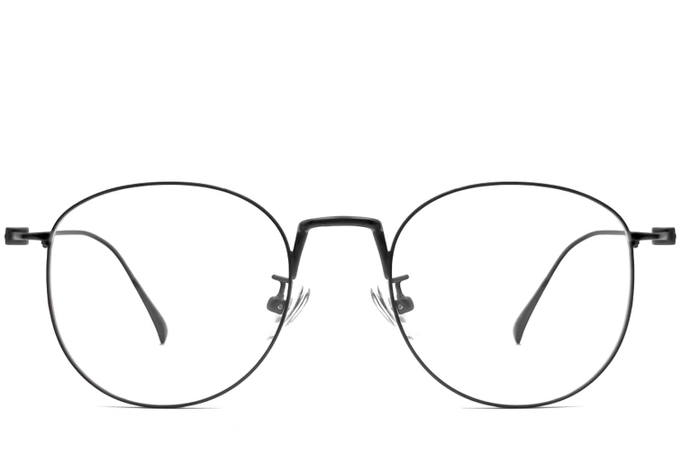 Oval Black Titanium Glasses #BS1913-0131