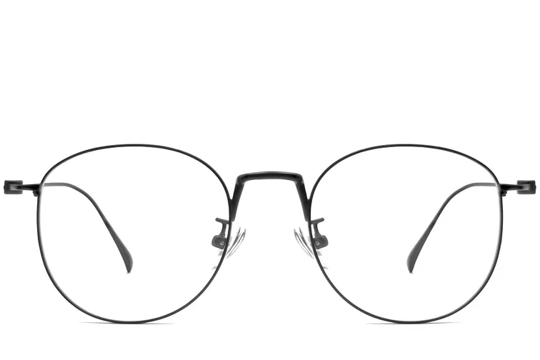 Ovale schwarze Titanbrille #BS1913-0131