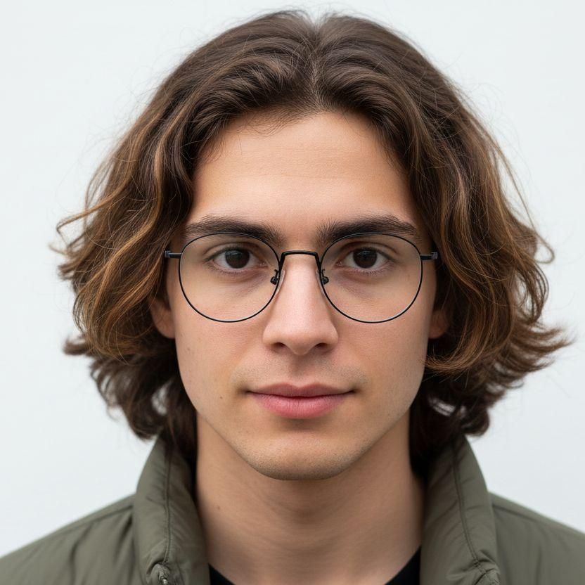 Gafas ovaladas de titanio negro #BS1913-0131