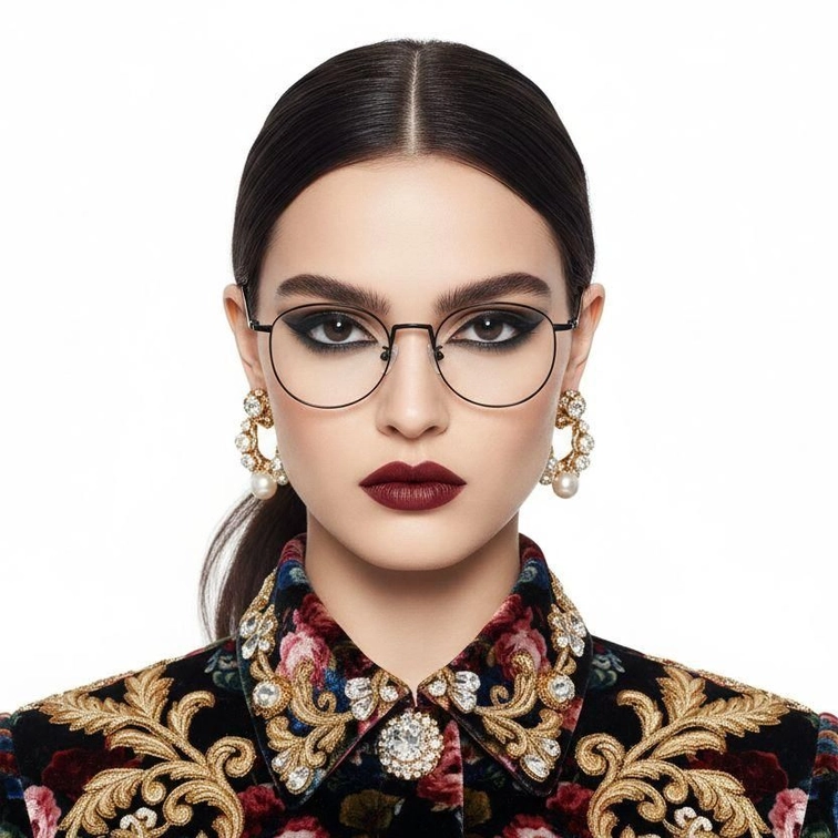 Oval Black Titanium Glasses #BS1913-0131