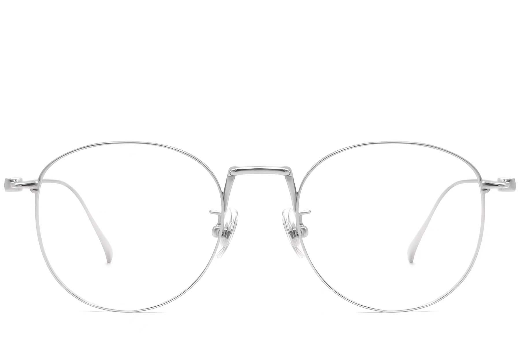 Lunettes ovales en titane argenté #BS1913-0132