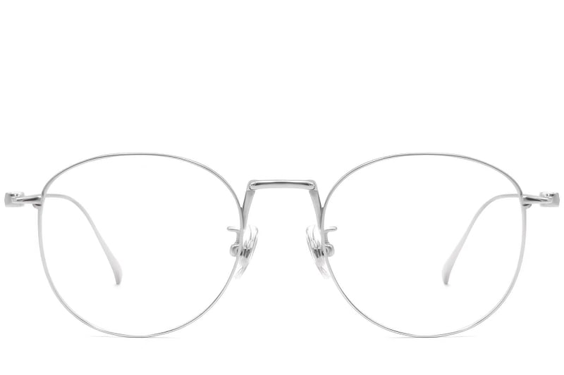 Oval Silver Titanium Glasses #BS1913-0132