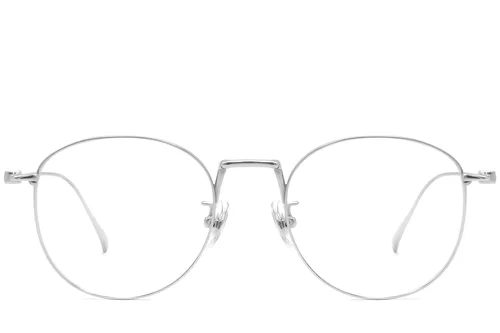 Lunettes ovales en titane argenté #BS1913-0132