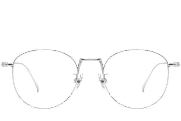 Oval Silver Titanium Glasses #BS1913-0132