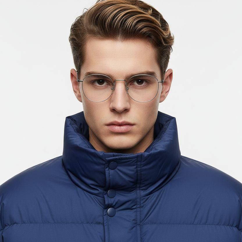 Oval Silver Titanium Glasses #BS1913-0132