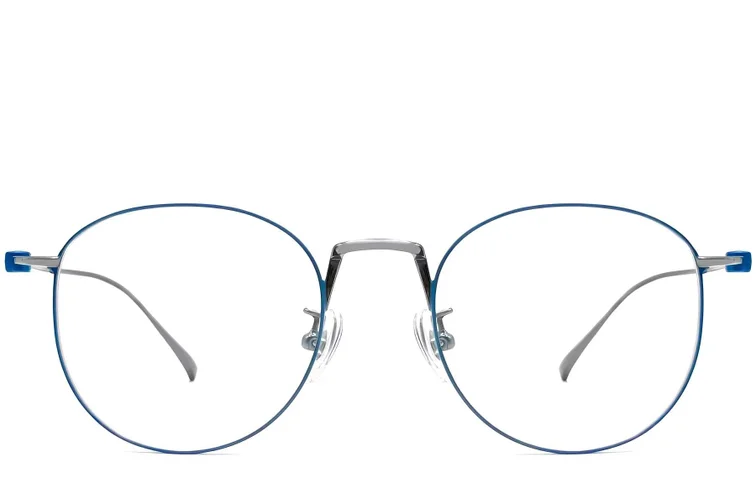 Gafas ovaladas de titanio azul #BS1913-0133