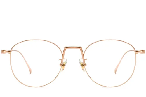Lunettes ovales en titane rose #BS1913-0134