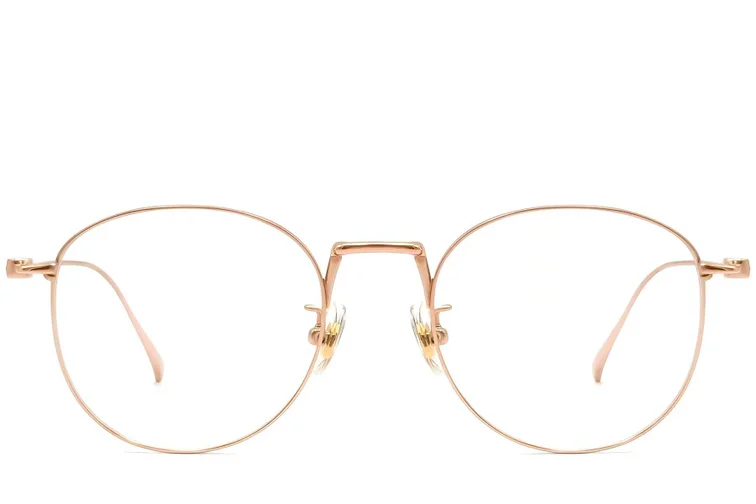 Gafas ovaladas de titanio rosa #BS1913-0134