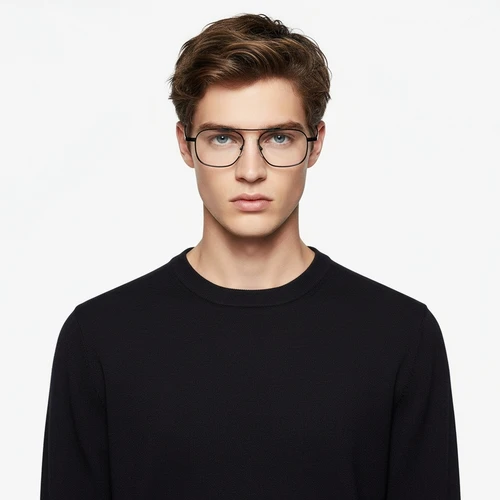 Aviator Black Titanium Glasses #BS1913-0135