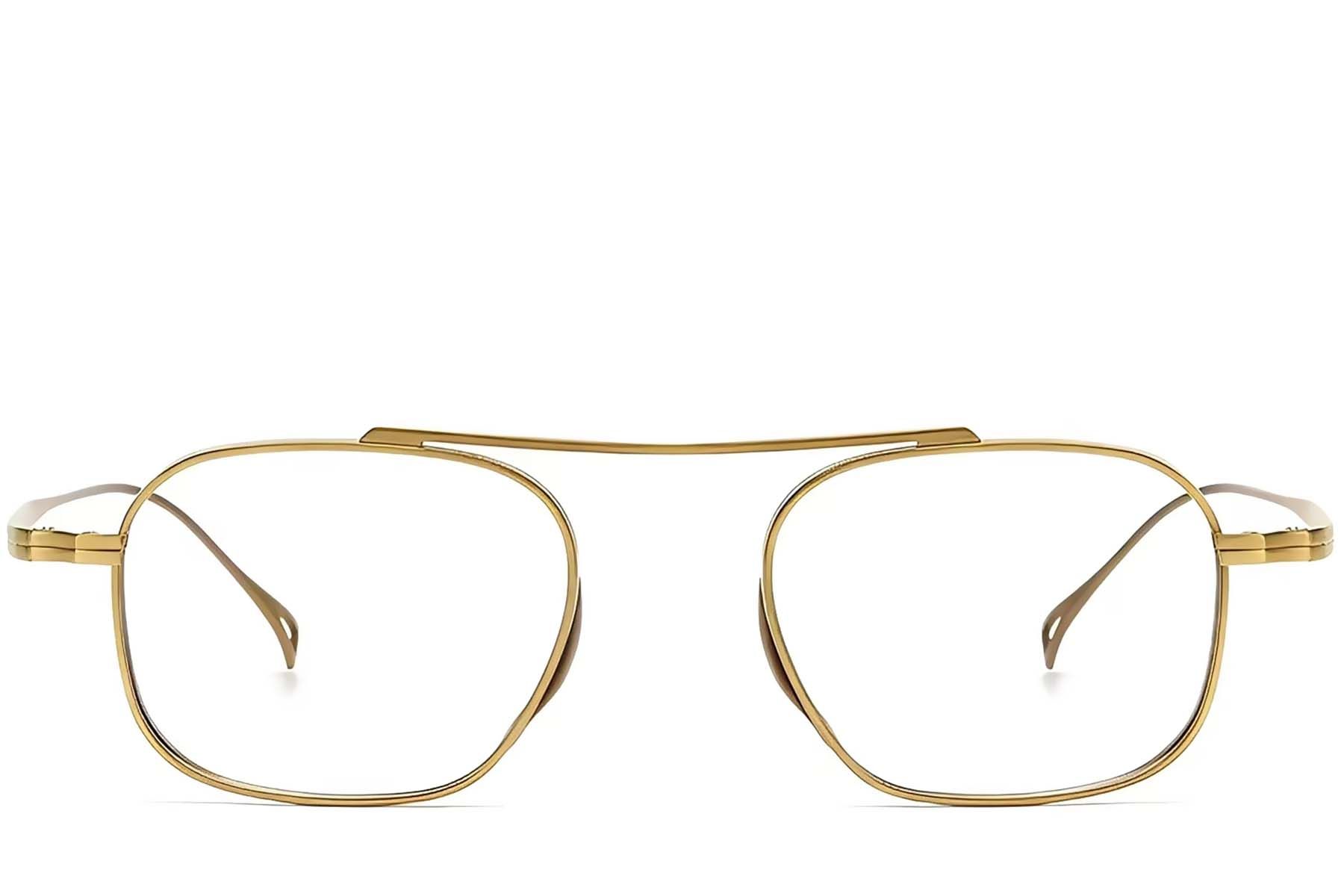 Pilotenbrille aus goldenem Titan #BS1913-0136