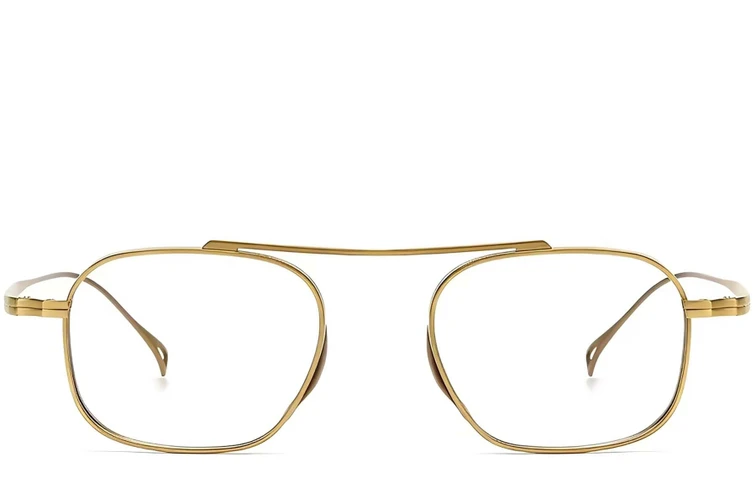 Gafas de aviador de titanio dorado #BS1913-0136
